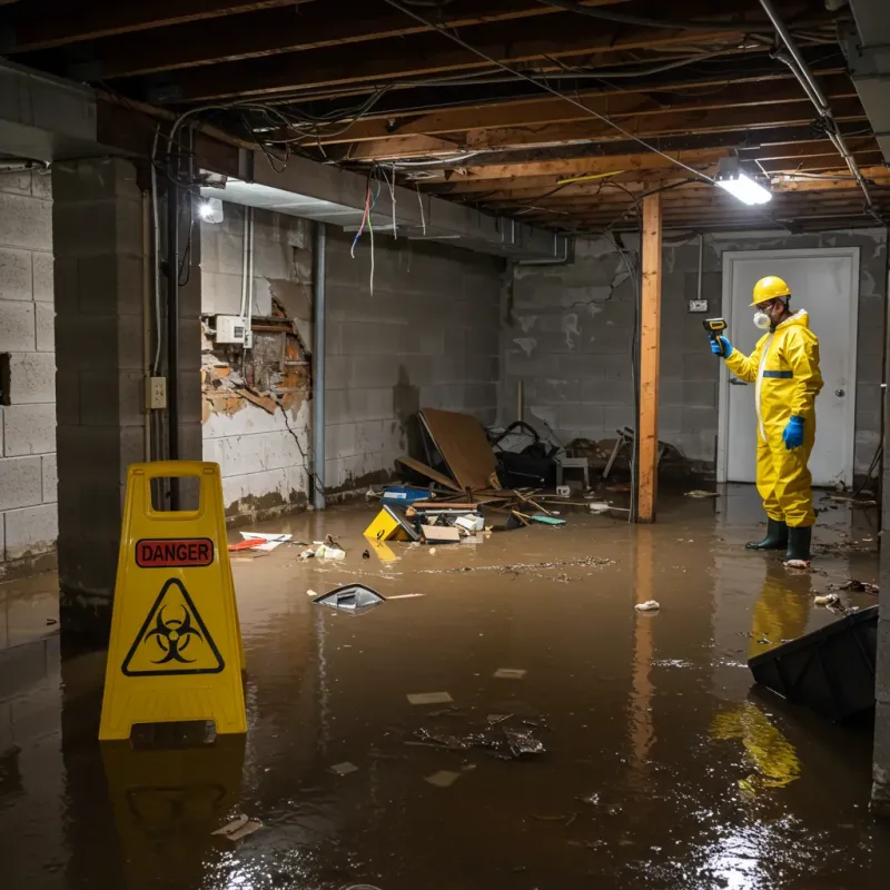 Flooded Basement Electrical Hazard in Carlisle-Rockledge, AL Property