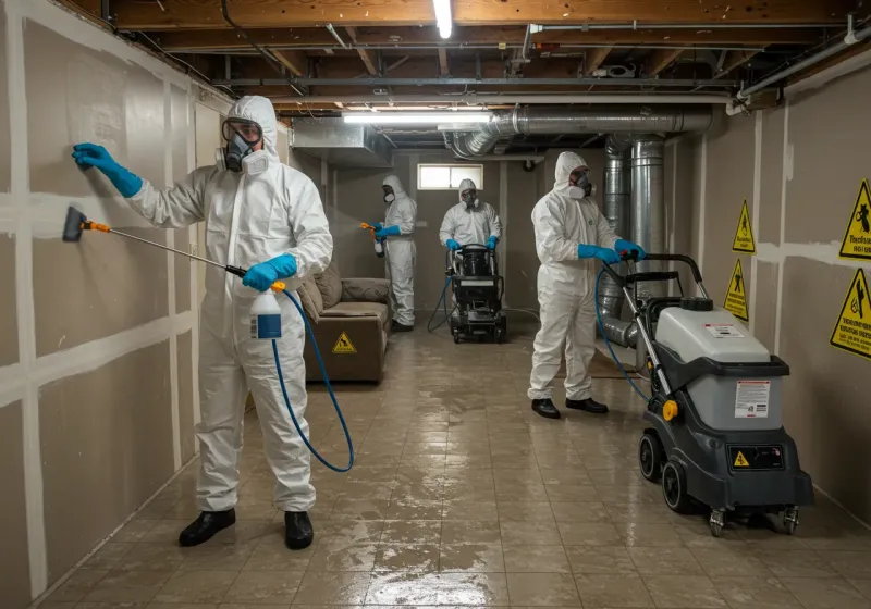 Basement Moisture Removal and Structural Drying process in Carlisle-Rockledge, AL